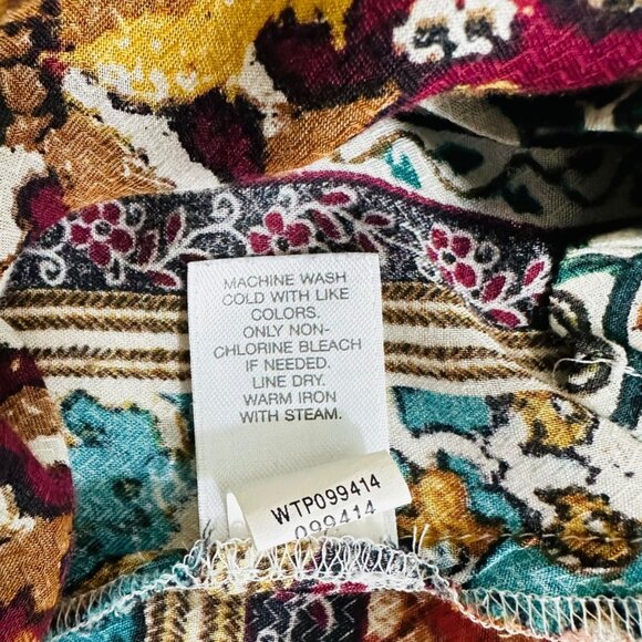 J. Jill Women's Plus Size 3X Patchwork Print Rayon Long Sleeve Blouse - Picture 7 of 7